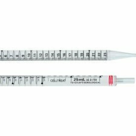 CELLTREAT SCIENTIFIC PRODUCTS CELLTREAT 25mL Serological Pipet, Individually Wrapped, Sterile, Polystrene, 400/PK 229026B